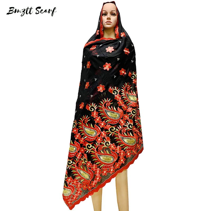 2020 New African Women Scarf Muslim hijabs Leaf Design Big Cotton Hijab big size scarf for shawls BF-035 | Тематическая одежда и