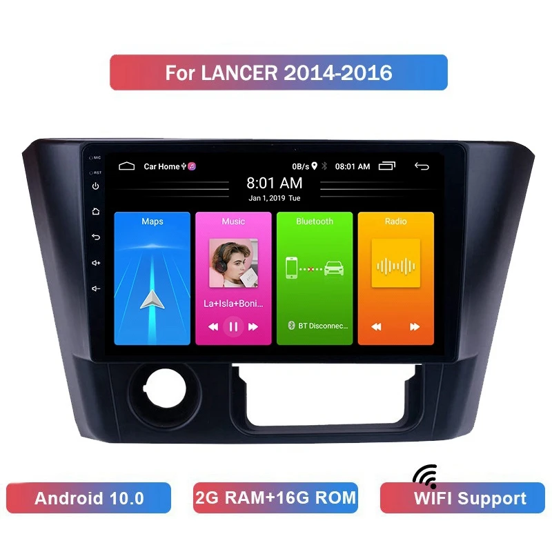 

9 дюймовый 2 Din Android 10 автомобильный MP5-плеер стерео радио 2 + 16 Гб Wifi Bluetooth GPS навигация для Mitsubishi Lancer 2014-2016