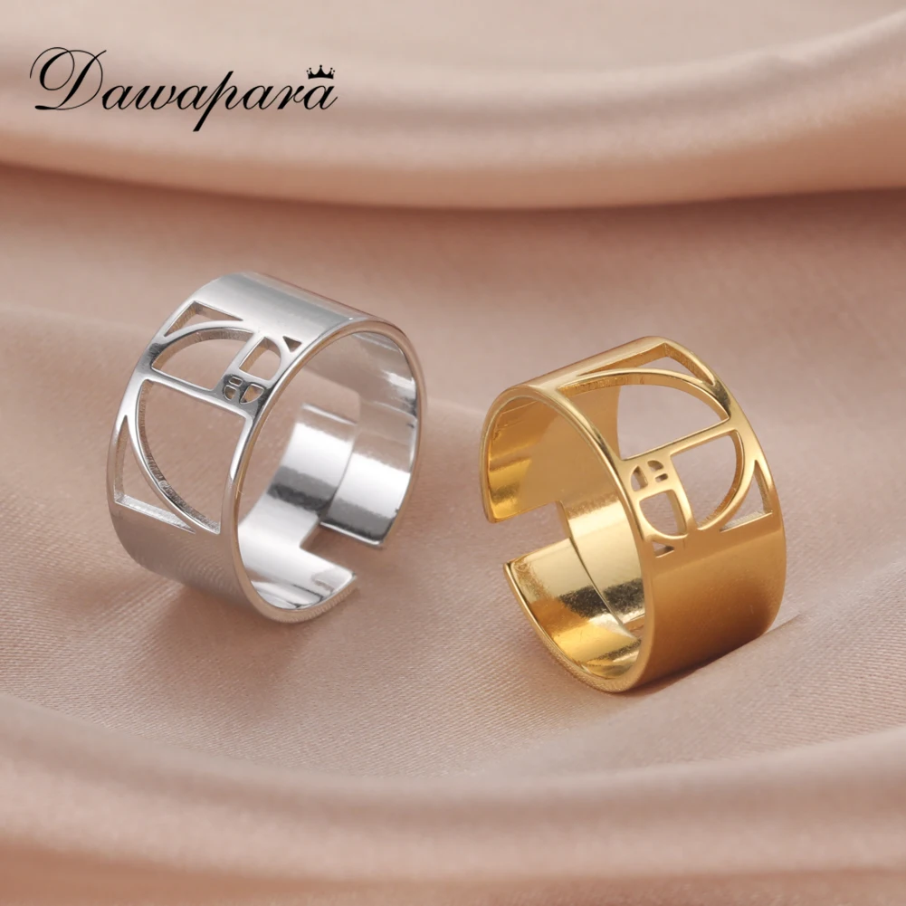 Dawapara спираль фибоначи кольцо с соотношением священной геометрии ювелирные
