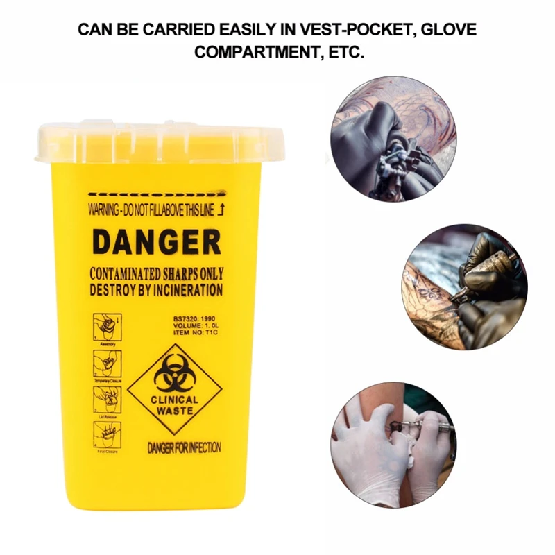 

Barber Accessories Disposal Container Case Waste Blade Storage Box Tattoo Blade Syringe Needle Trash Curly Hair Collector