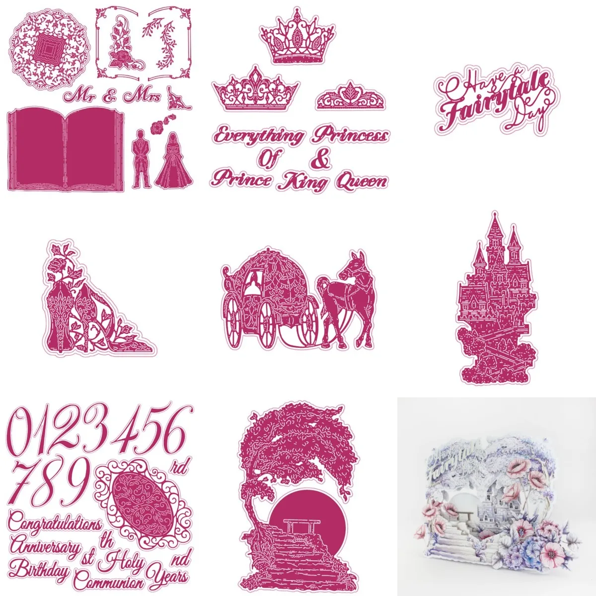 

Fairy-tale Day Collection Metal Cutting Die Scrapbook Embossed Paper Card Album Craft Template Cut Die Stencils New for 2021