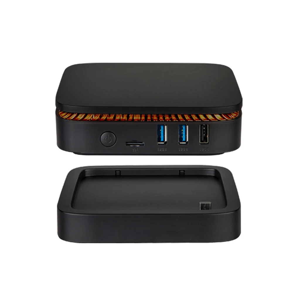 Мини ПК AK1 Intel Celeron Apollo Lake J3455 четыре ядра Windows 10 4 Гб ОЗУ 32 ПЗУ SATA SSD HDD двойной дисплей