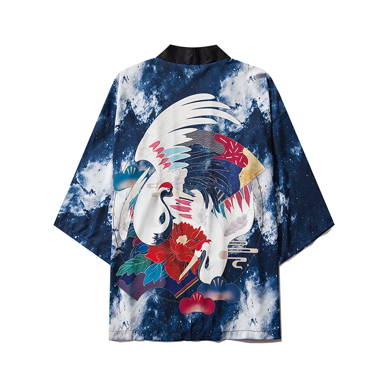 Винтажное стильное традиционное кимоно в японском стиле одежда с принтом стиль