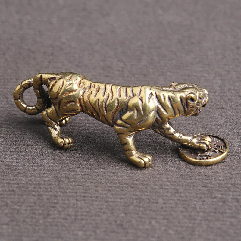New Chinese Zodiac Ornament Year of The Tiger Mini China Home Decoration 2022 Lucky Gift Well-designed Brass | Дом и сад