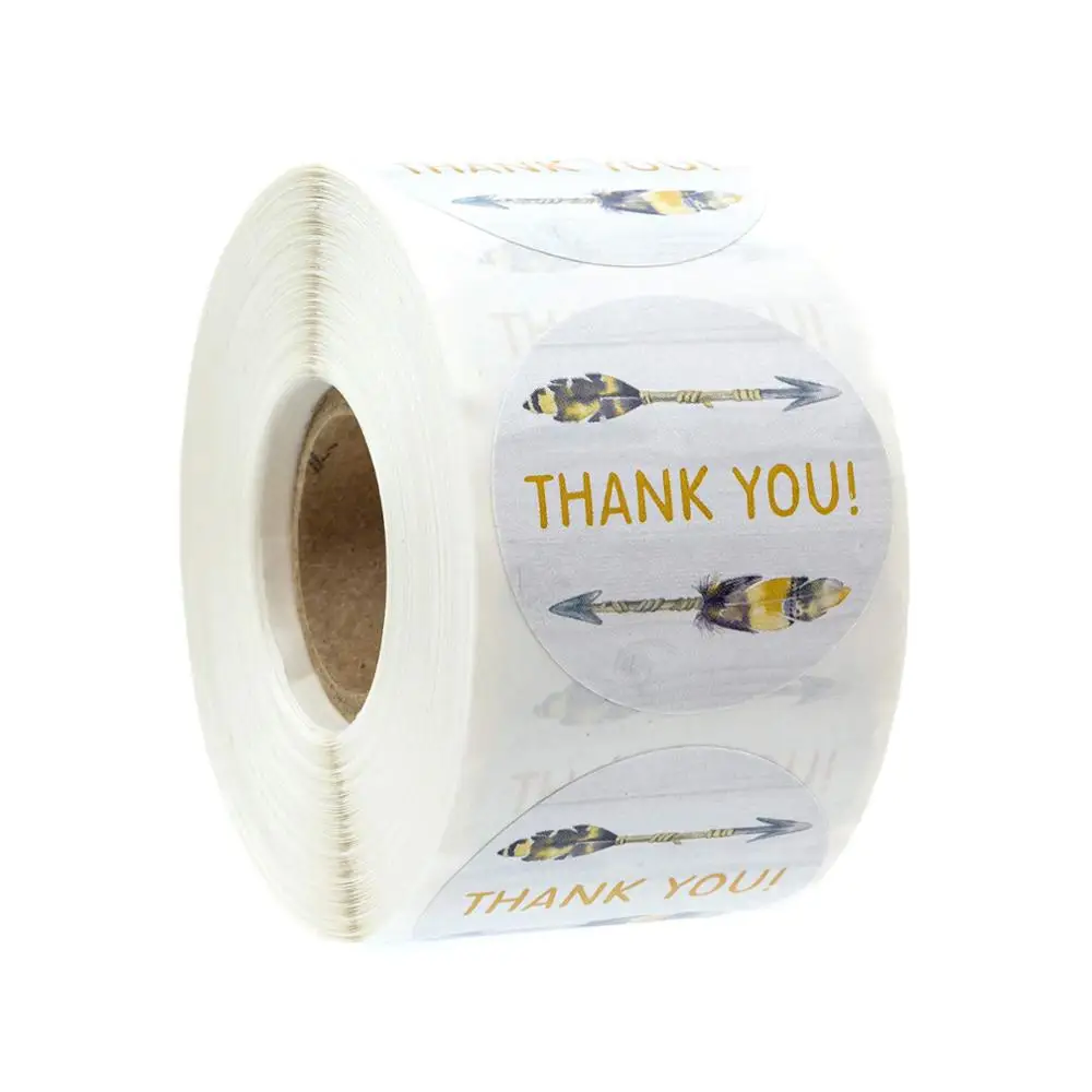

1 inch round thank you stickers feather design aesthetic stickers scrapbooking christmas gift party label stationery stickers