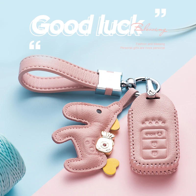 Кожаный чехол для ключей из овечьей кожи автомобиля Honda crv кожаный