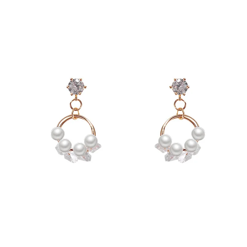 Модные Простые циркониевые металлические геометрические двухслойные круглые