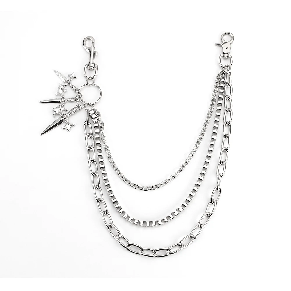 Модные мужские ювелирные изделия джинсовая цепочка-кошелек 3-слойная талия в