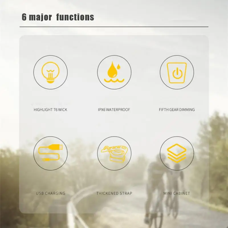 Bike Bicycle Front Light USB 2200 MAh Ipx6 Waterproof 360-degree Rotating Headlight Flashlight Ultralight Aluminum Alloy | Спорт и