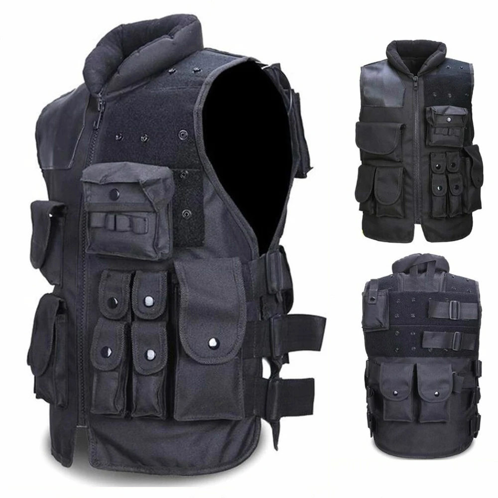 

Tactical Molle 11 Accessory Pack Airsoft Paintball Hunting Vest Combat Military Modular Security Men's Field Jacket Adult Kids