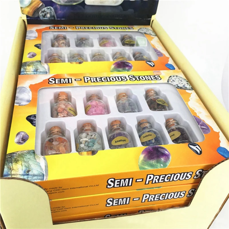1 коробка из 9 бутылок миниатюрный Натуральный Полудрагоценный драгоценный