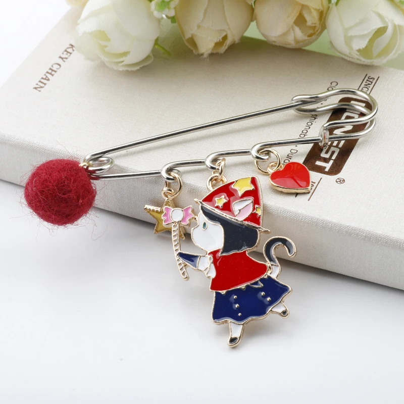 Cute Anime Cat Alice Wonderland Enamel Pendant Pins Brooches Trendy Cartoon Gift | Украшения и аксессуары