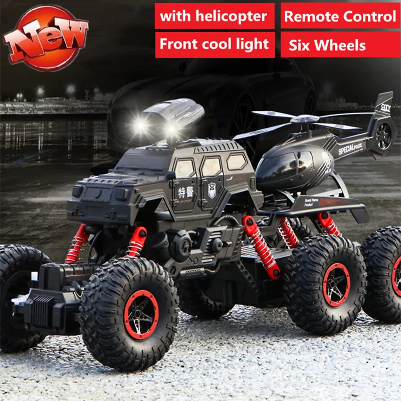 

High Power Six Wheels Drive 6WD 2.4G Remote Control RC Racing Car With helicopter Front Big Light buggy off load climbing cars
