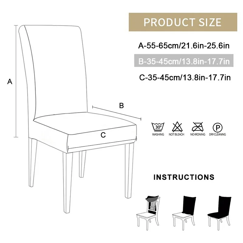 

Spandex Stretch Chair Cover Elastic Anti-dirty Printed Chair Cover Home Dining Chair Cover For Kitchen Room Banquet 1/2/4/6pcs