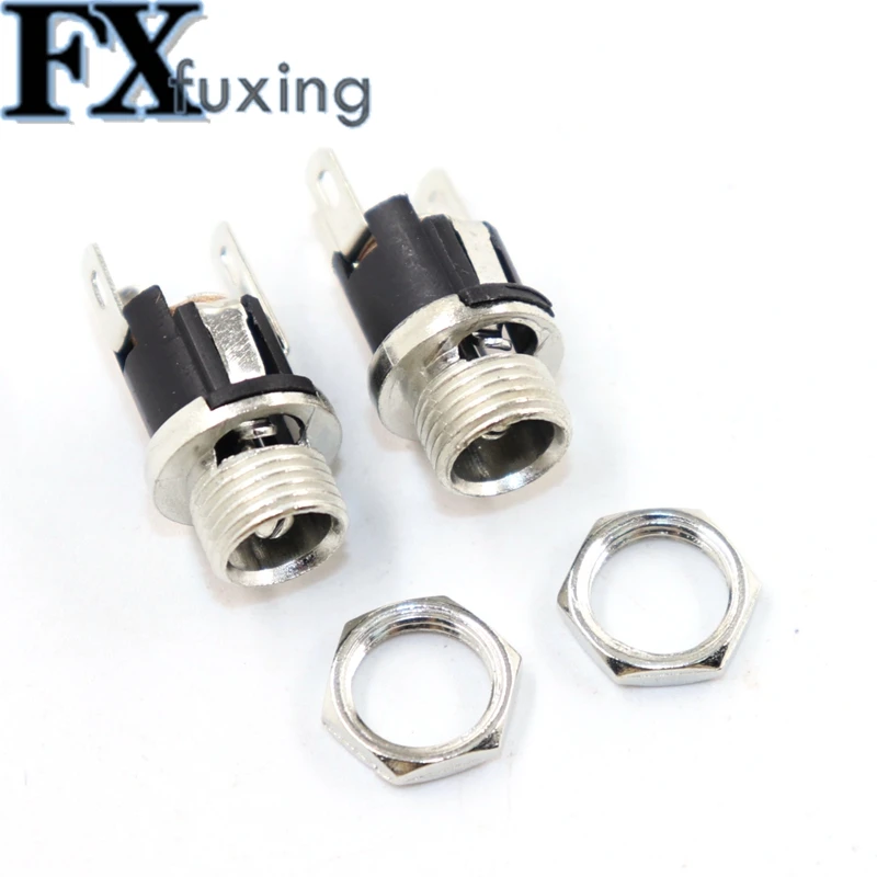 5Pcs 5.5mmx2.1mm 5.5*2.5mm DC Power Jack Socket Female Panel Mount Connector 5.5*2.1 mm 5.5x2.5mm DC-025M Waterproof Cap DC025M - купить по