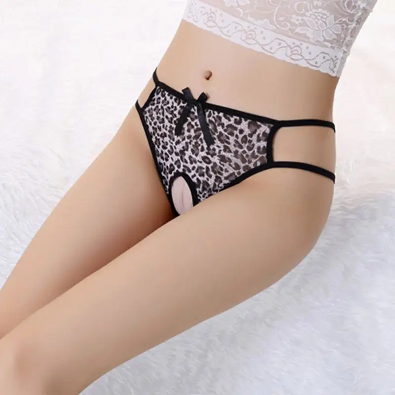 

2021 Women Sexy Panties Lingerie Leopard LaceUnderwear Sexy Bikini Underwear Women Plus Size Erotic Lingerie Silky Panties