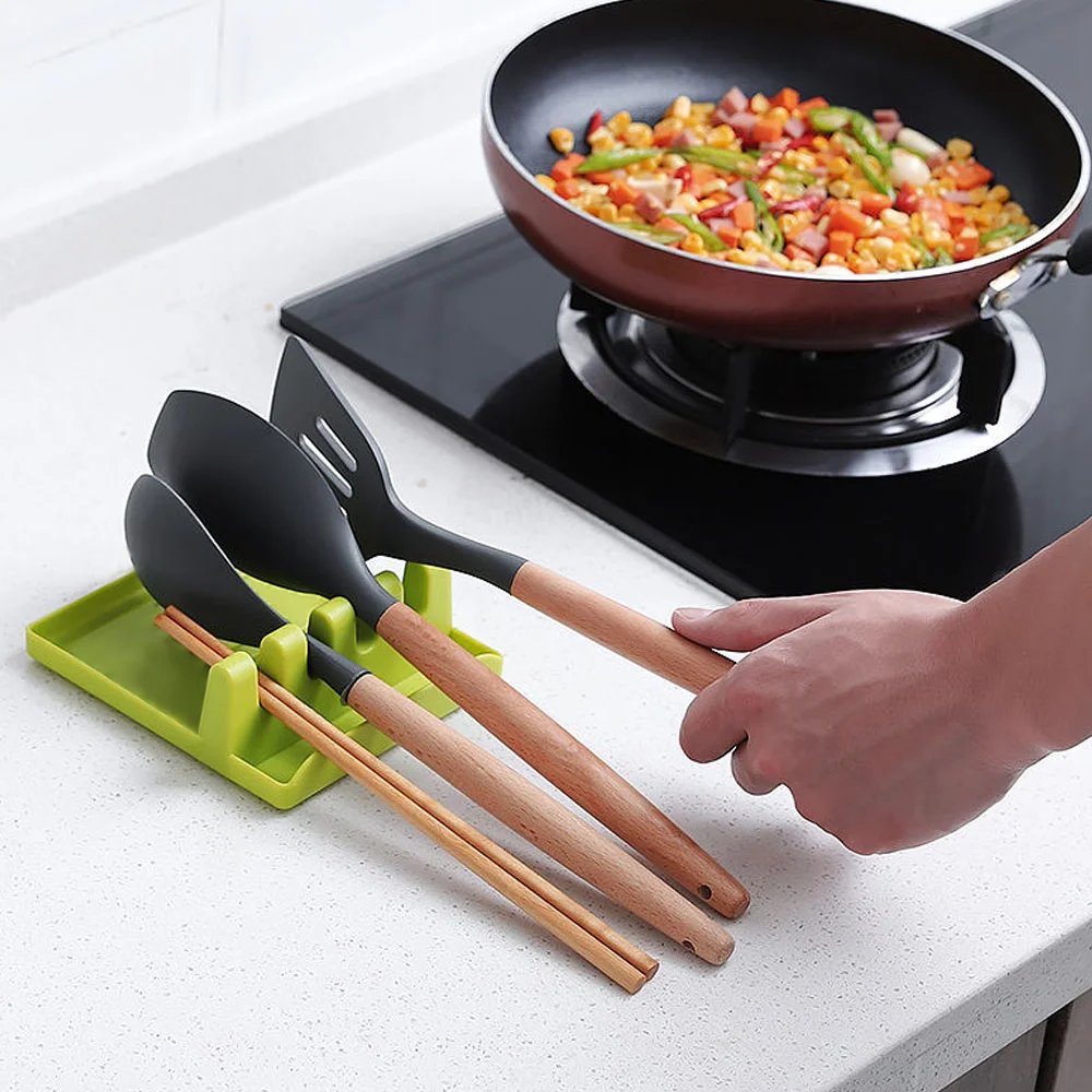 

Multifunction Ladle Spoon Rest Holder Utensil Organizer Spatula Holder Racks Pot Lid Storage Pad Kitchen Storage Shelf Cookware
