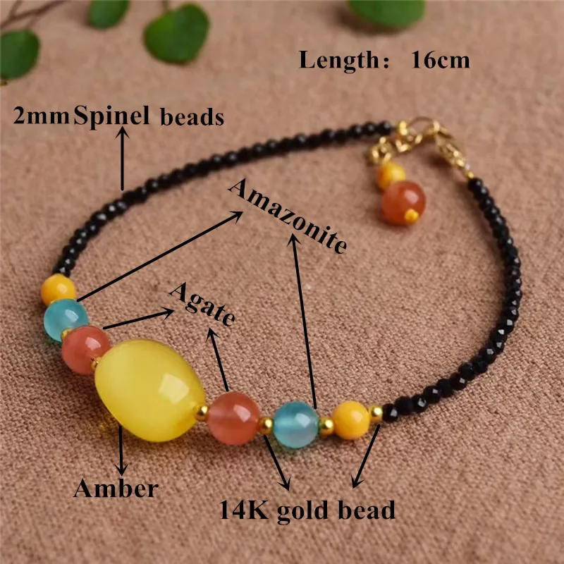 Целебный кристалл агат янтарный браслет для мужчин шпинель бусины Будда из