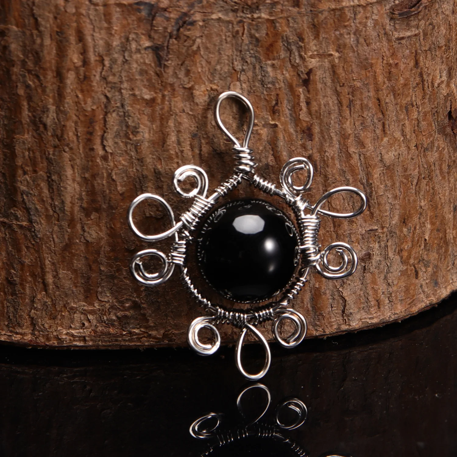 Natural stone hand-wound transfer bead pendant Semi-finished creative For jewelry making DIY necklace accessories | Украшения и