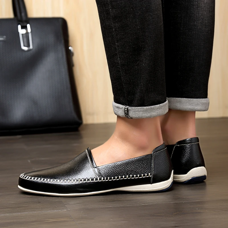 

Sapatos Casual Mens Casual Shoes Genuine Leather Slip On Leisure Zapatos Hombre 2020 Sneakers Man White Men Fashion For Sport