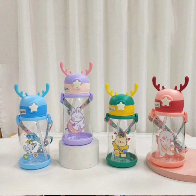 Креативная Милая бутылка для воды с рогами детей большая емкость уличная
