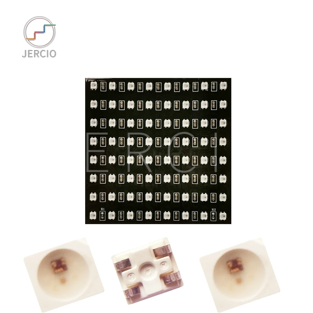 JERCIO SK6812 WS2812B сменный ЖК-экран панели 8*8 пикселей Матрица экрана 2427/RGB IC чип индивидуально адресуемый DC5V