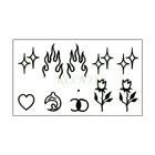 Татуировка переводная Временная водостойкая, наклейка-пламя Love Сердце Цветок звезды Ele для мужчин t, боди-арт, флэш-тату для мужчин и женщин