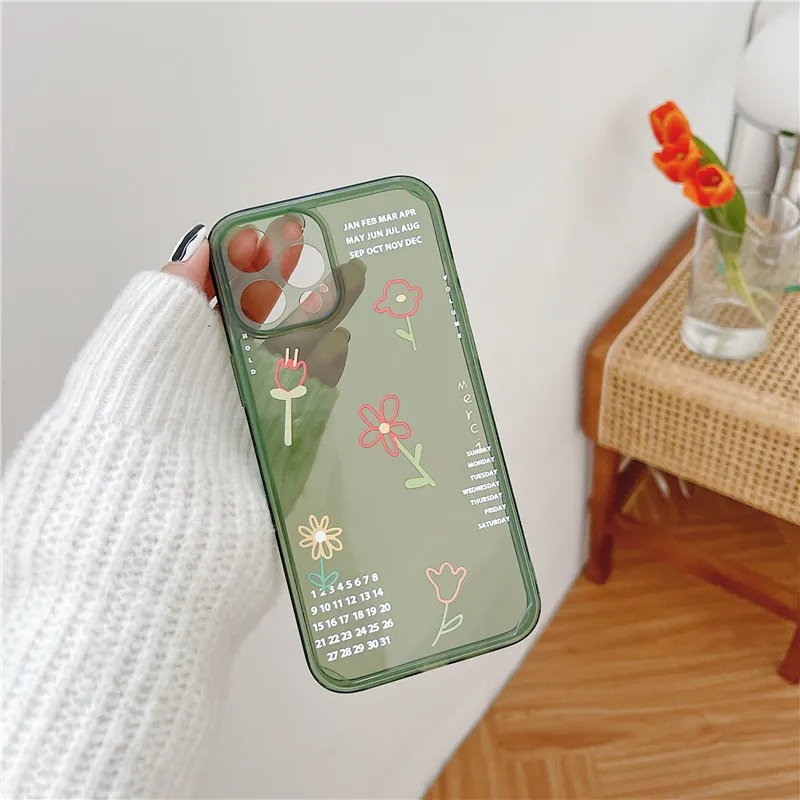 

Phone Case For iPhone 11 Pro 12 Mini XS MAX X XR SE2020 7 8 Plus Cute Flower Candy Soft Silicone Cover Transparent Fundas