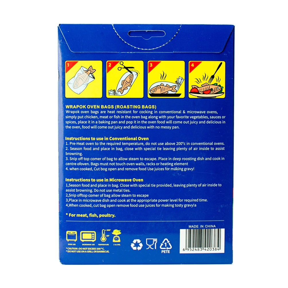 Пакеты для готовки индейки в духовке WRAPOK большие размеры рифленые сумки без