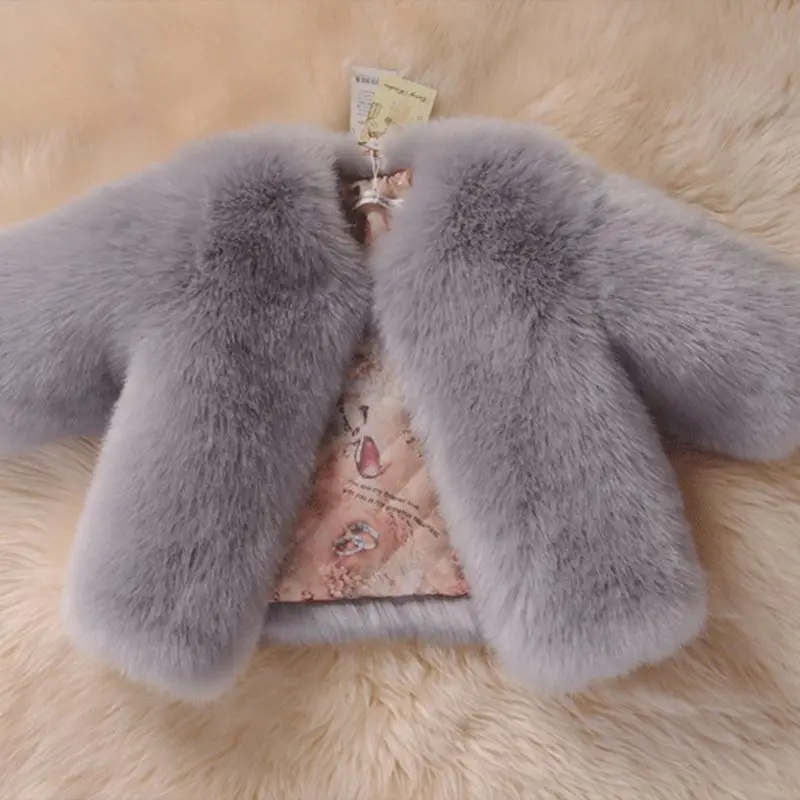 Шуба из искусственного меха для мальчиков детская зимняя теплая с капюшоном