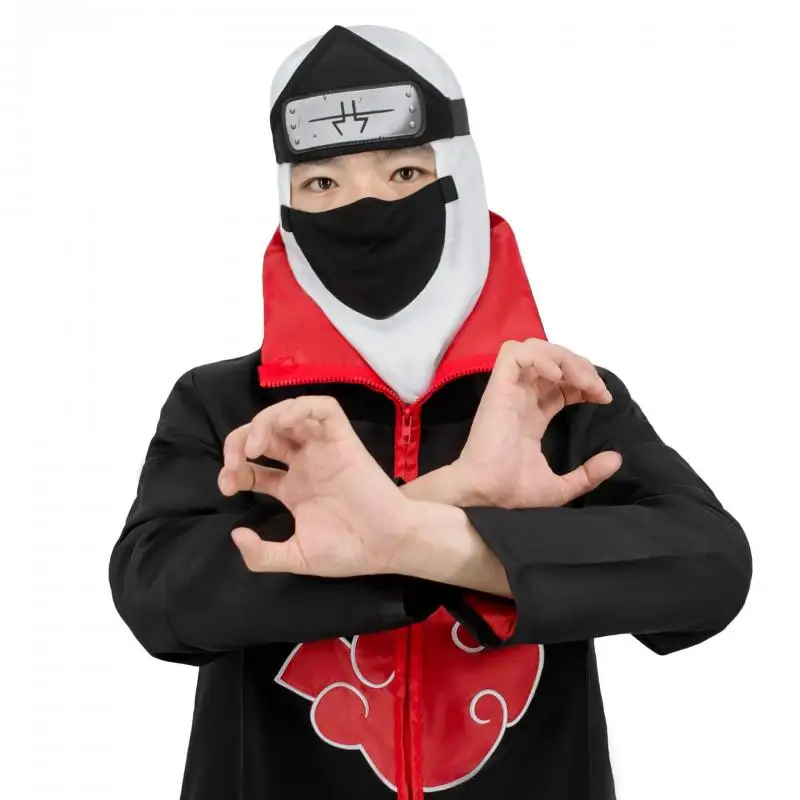 

Adult Akatsuki Kakuzu Cosplay Costume Men Mask Forehead Protector Headgear Suit Halloween Party Costumes