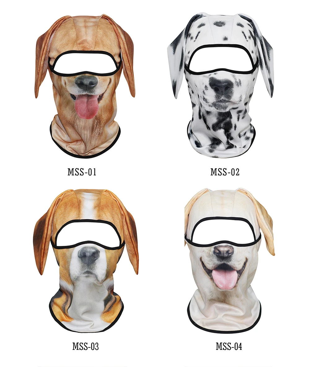 веселая шапка шапки маска мужская женская 3D Собака милые животные уши полный