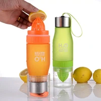 650ml lemon bottle for water bottles creative fruit juice infuser plastic travel tea bottle portable sports drink bpa free cup