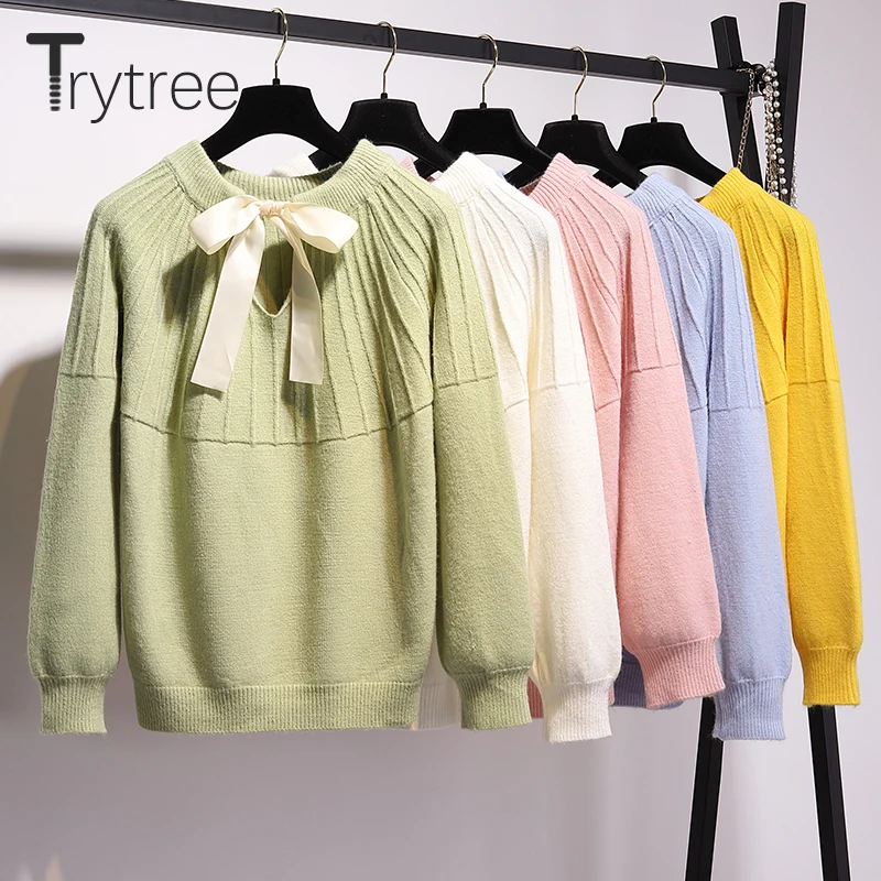 Trytree 209 осенне-зимний комплект из двух предметов повседневный Свободный Вязаный