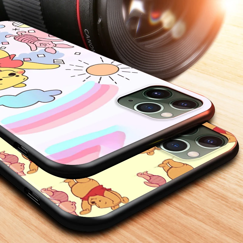 

Disney Winnie the pooh for Apple iPhone 12 Mini 11 XS Pro Max X XR 8 7 6 6S Plus SE 5 5S Black Phone Case