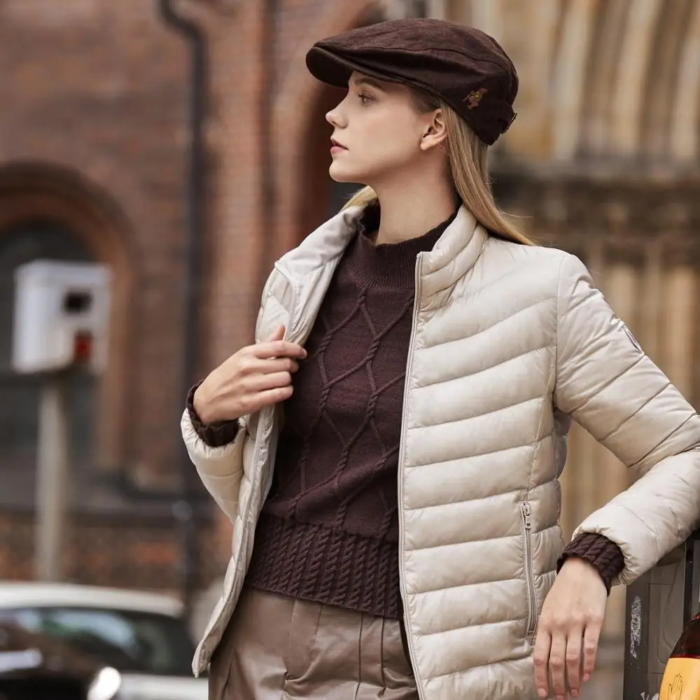 Пуховик женский BOSIDENG с воротником-стойкой водонепроницаемый на раннюю зиму