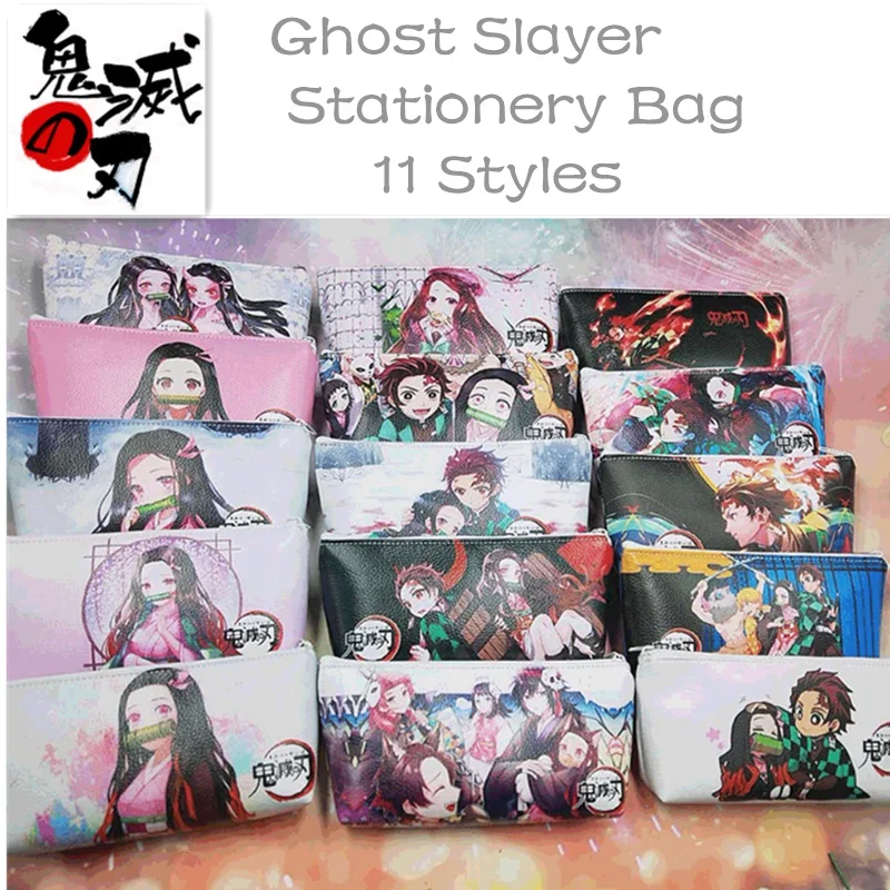

Fashionable Anime Peripheral Demon Killer Wallet Pencil Case Personality Cute Stationery Bag PU School Supplies