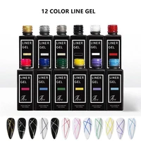 12ml nail art line polish gel kit for uvled paint gel nails varnish lacquer tool painting drawing diy polish liner i3r8