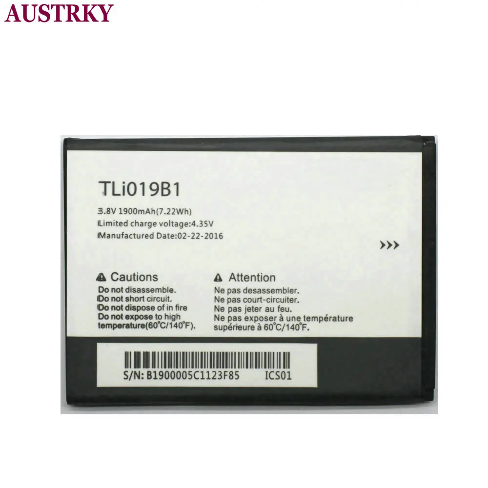 Новый аккумулятор 1900 мАч TLI019B1 TLi019B2 для телефона ALCATEL one touch POP C7 Φ 7041D dual CAB1900003C2 + код