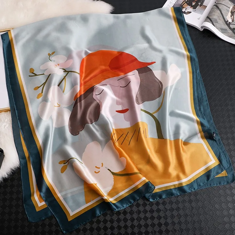

2020 luxury brand summer women scarf fashion quality soft silk scarves female shawls Foulard Beach cover-ups wraps silk bandana