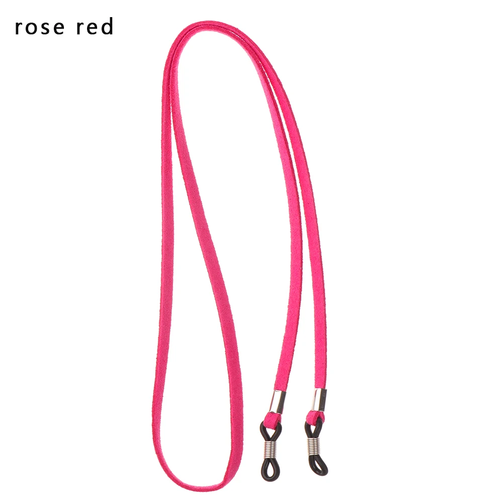 rose red HOOH цветные кожаные очки, ремешок для шеи, веревочная лента, 4 цвета, 1 шт., кожаный шнурок для очков, регулируемый держатель для очков - Цвет: rose red