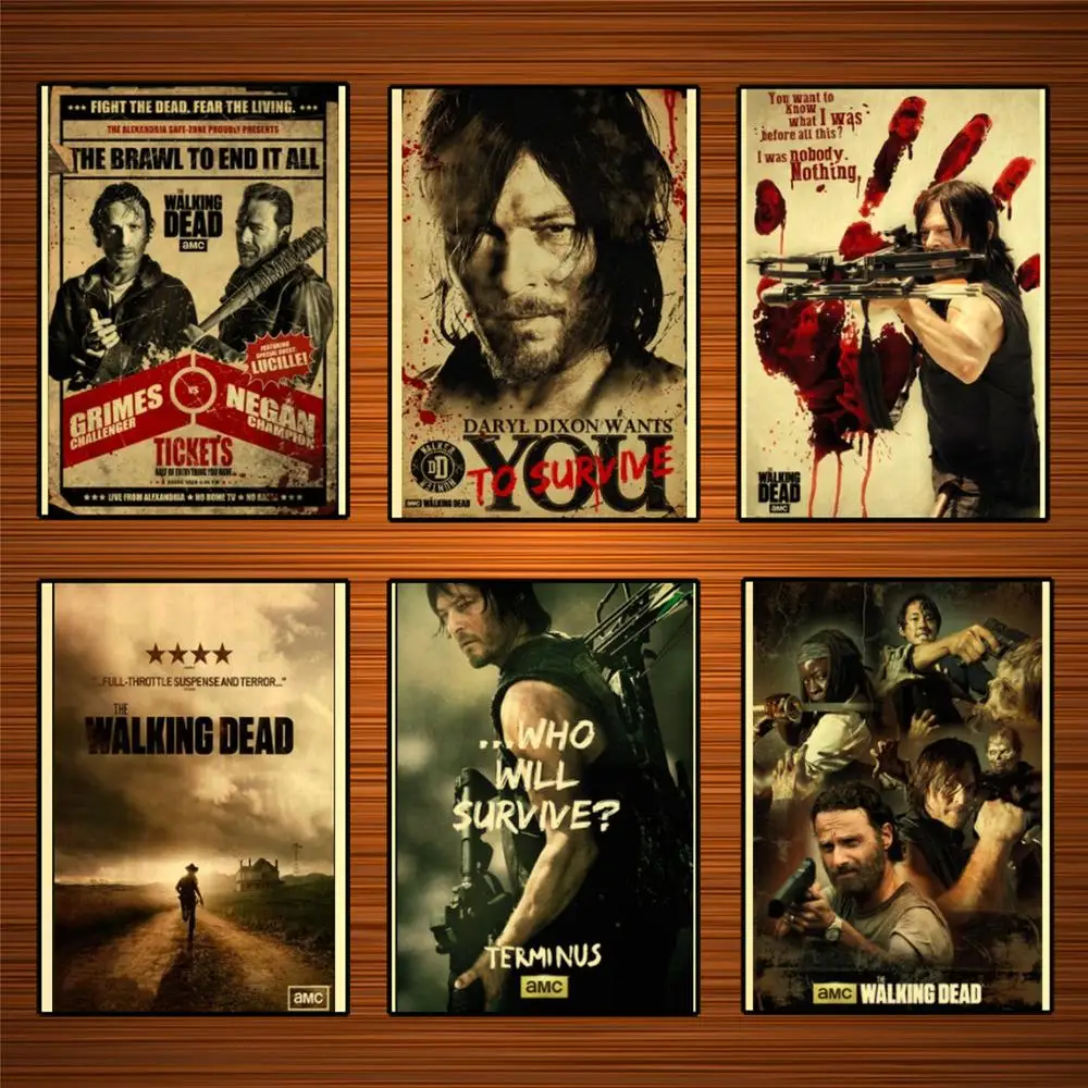 Кто выживет Ходячие мертвецы ТВ-шоу Винтажный Классический постер Картина на