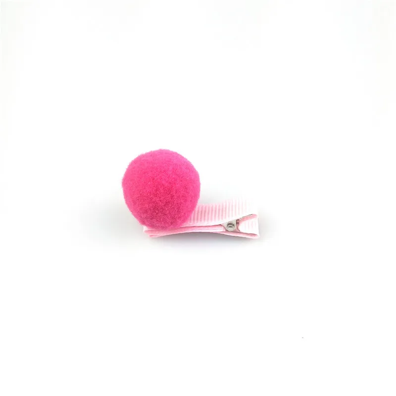 1pcs 5cm Hairpins Snap Hair Clips for Children Girls Hair Accessories Baby Cute Hair Clip Pins Gauze ball Color Metal Barrette - Цвет: C3 red