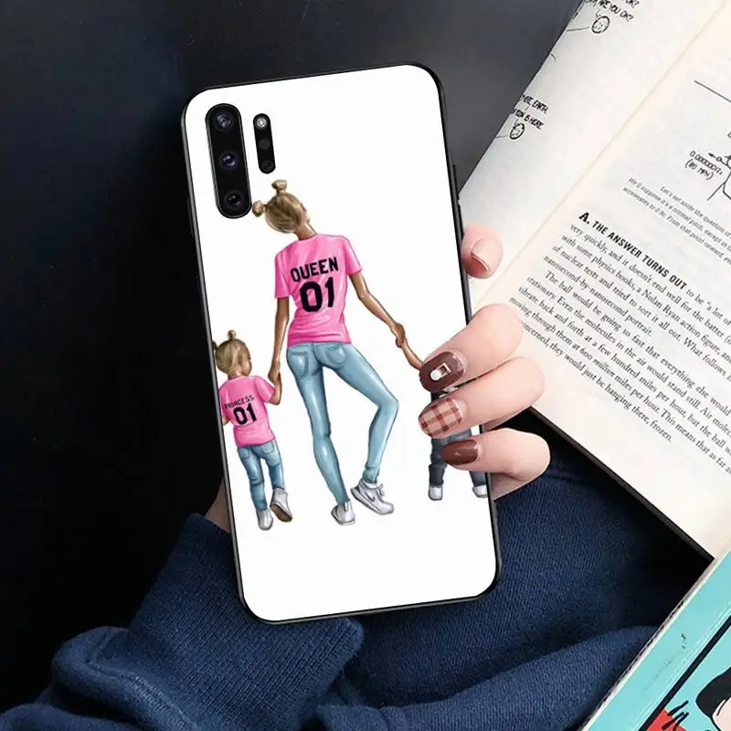 Чехол для телефона baby Mama Super Mom Girl черный чехол из ТПУ с корпусом Samsung Note 7 8 9 10 pro Galaxy
