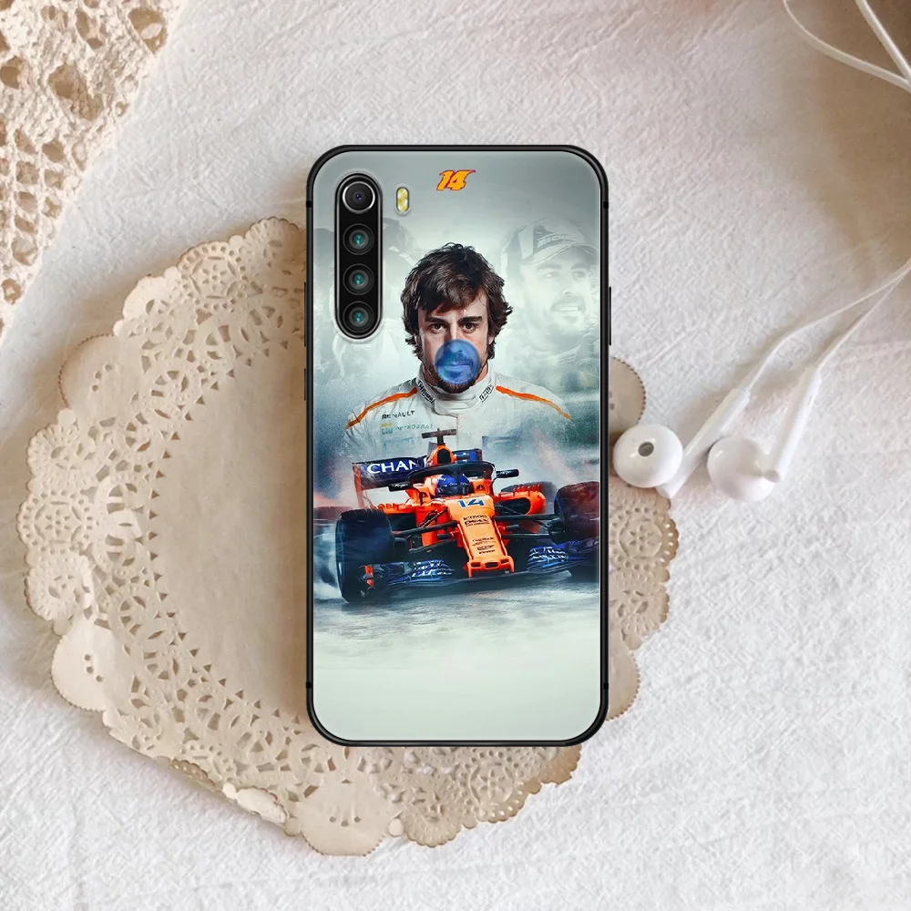 

Fernando Alonso Diaz F1 Phone Case For XIAOMI Redmi Note 5 7 8 T 9 6A 7A 8A 9S K 20 30 Pro black Waterproof Painting Cover Soft