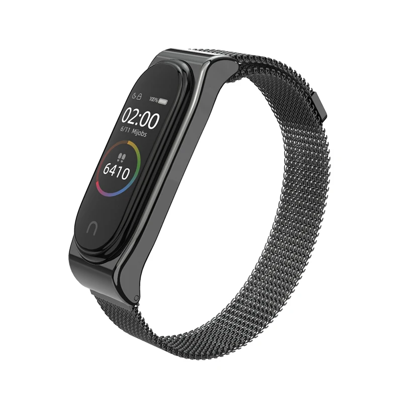 Mi jobs магнитный ремешок для Xiaomi mi Band 4 3 Смарт-часы ремешок для mi band 3 ремешок mi band 4 браслеты браслет из нержавеющей стали