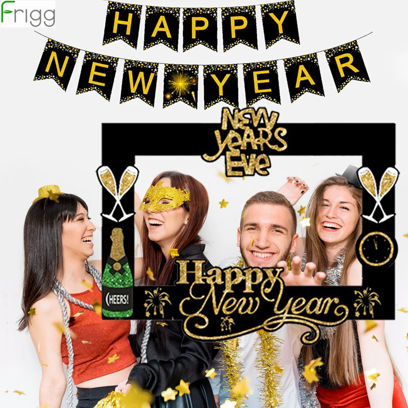 Счастливый Новый год украшения фоторамка воздушные шары 2020 Рождественские для