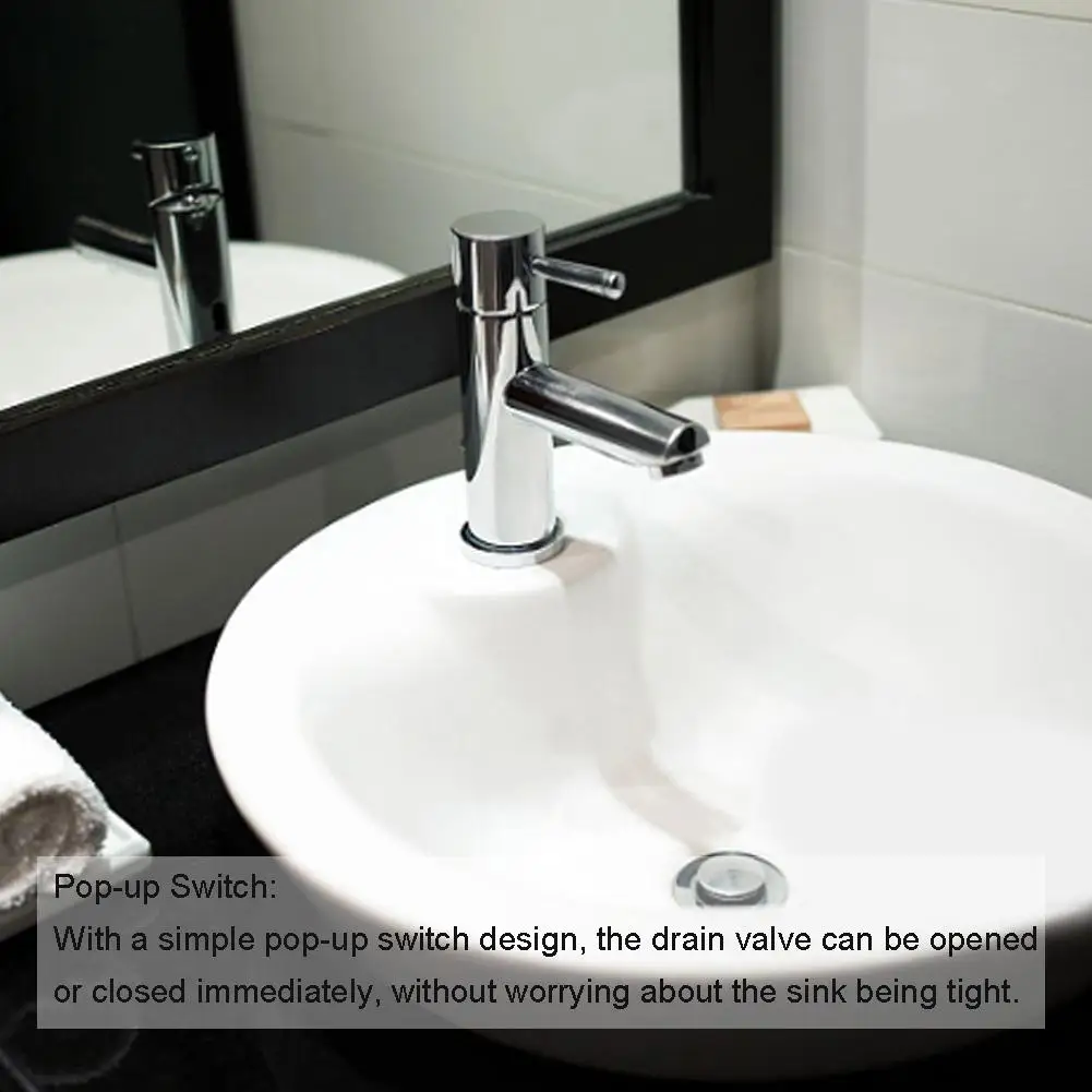 

T247 Sink Push Drain Stopper Stainless Steel Corrosion Rust Preventing Undermount Pop-Up Drain Stopper For Kitchen Sink Bath Tub