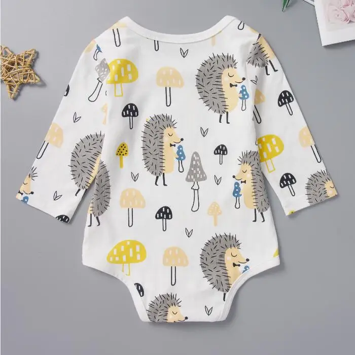 

Infant Boys Girls Bodysuit Cartoon Hedgehog Printed Newborns Long Sleeve Fashion Autumn Winter Jumpsuit Baby Clothes 0-3Y
