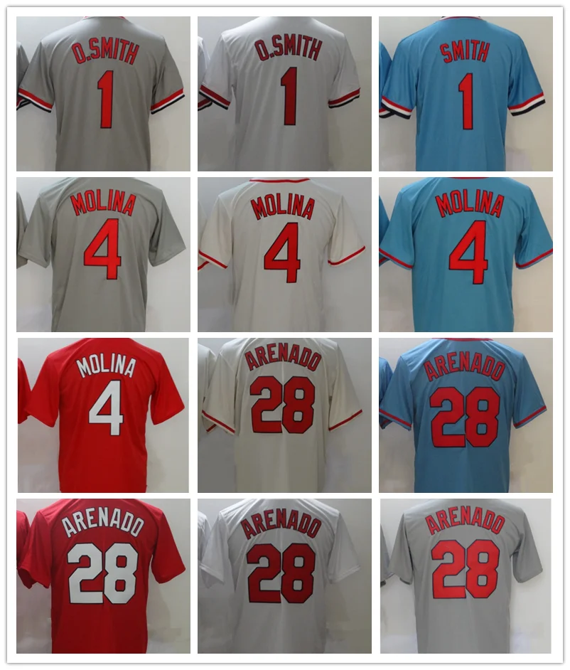 

St. Louis 2022 New Baseball Jerseys Men's O.SMITH #1 MOLINA #4 ARENADO #28 Retro Jerseys Youth Women Luxury Brand With Logo